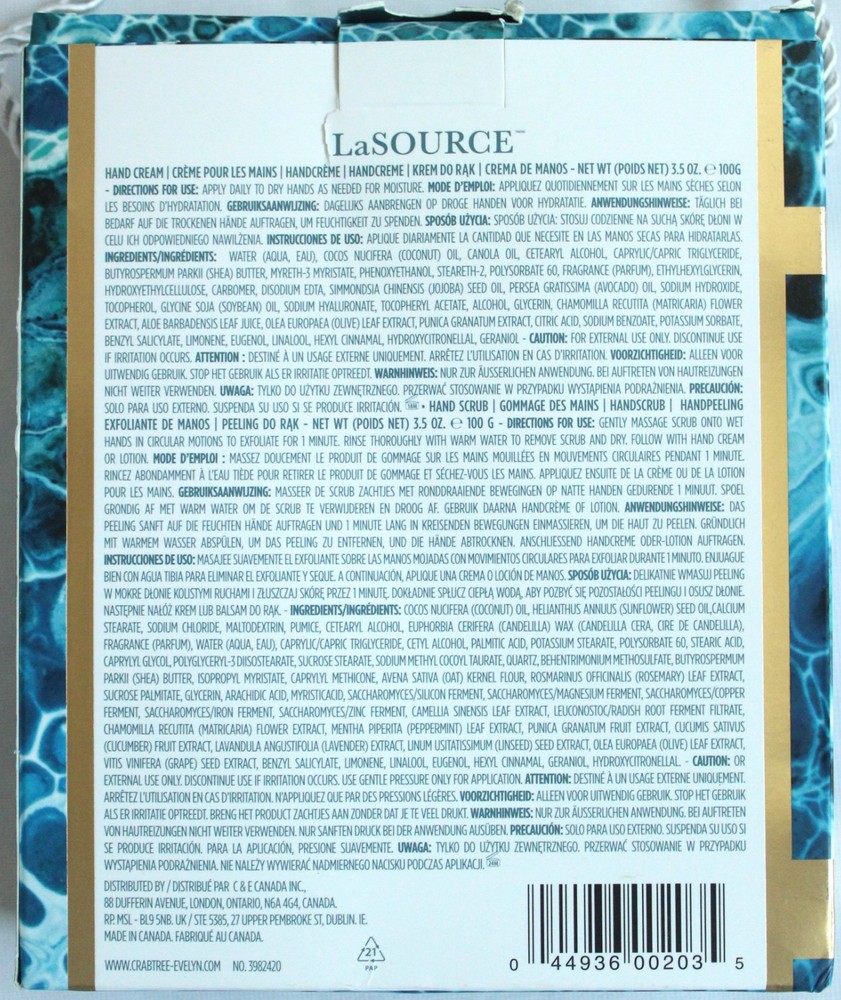 Crabtree & Evelyn LaSOURCE 60 Second Fix for Hands Therapy & Scrub Set 2x3.5 Oz