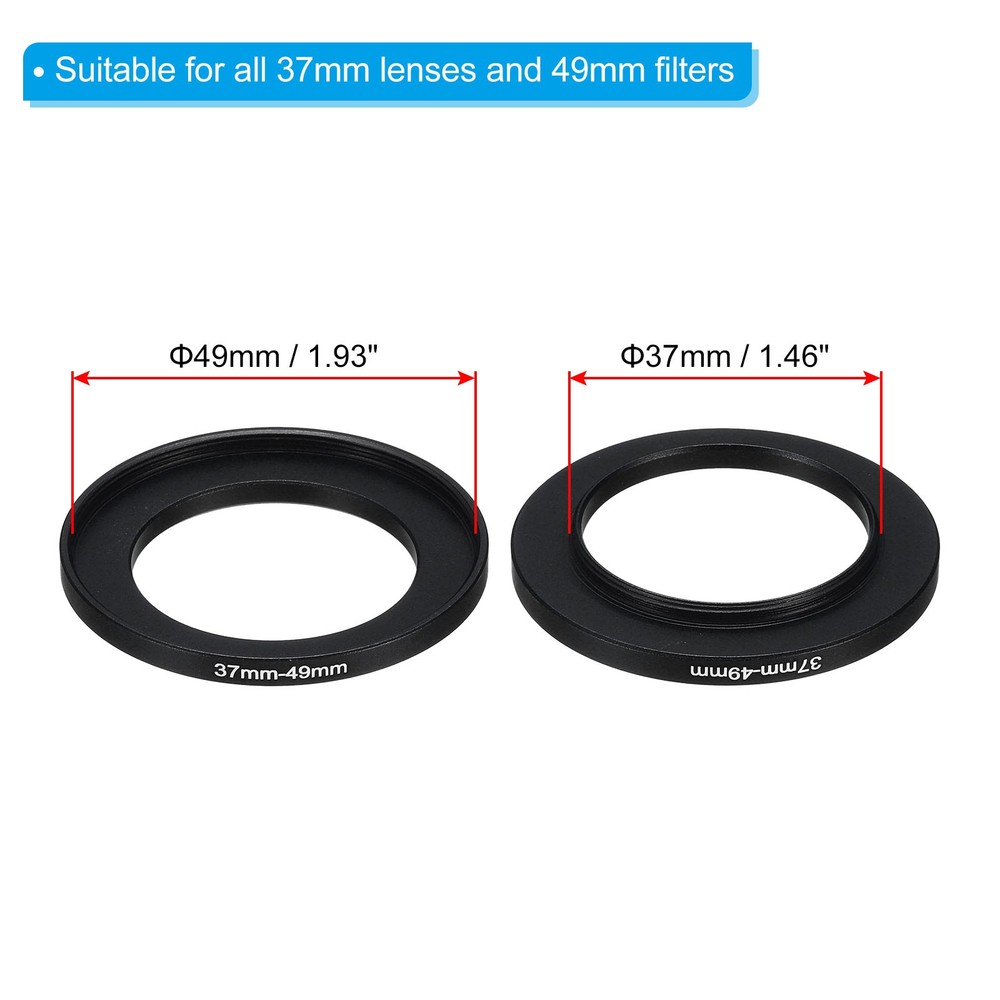 37mm-49mm Step Up Ring Camera Lens Filter Adapter Ring Filter with Cloth