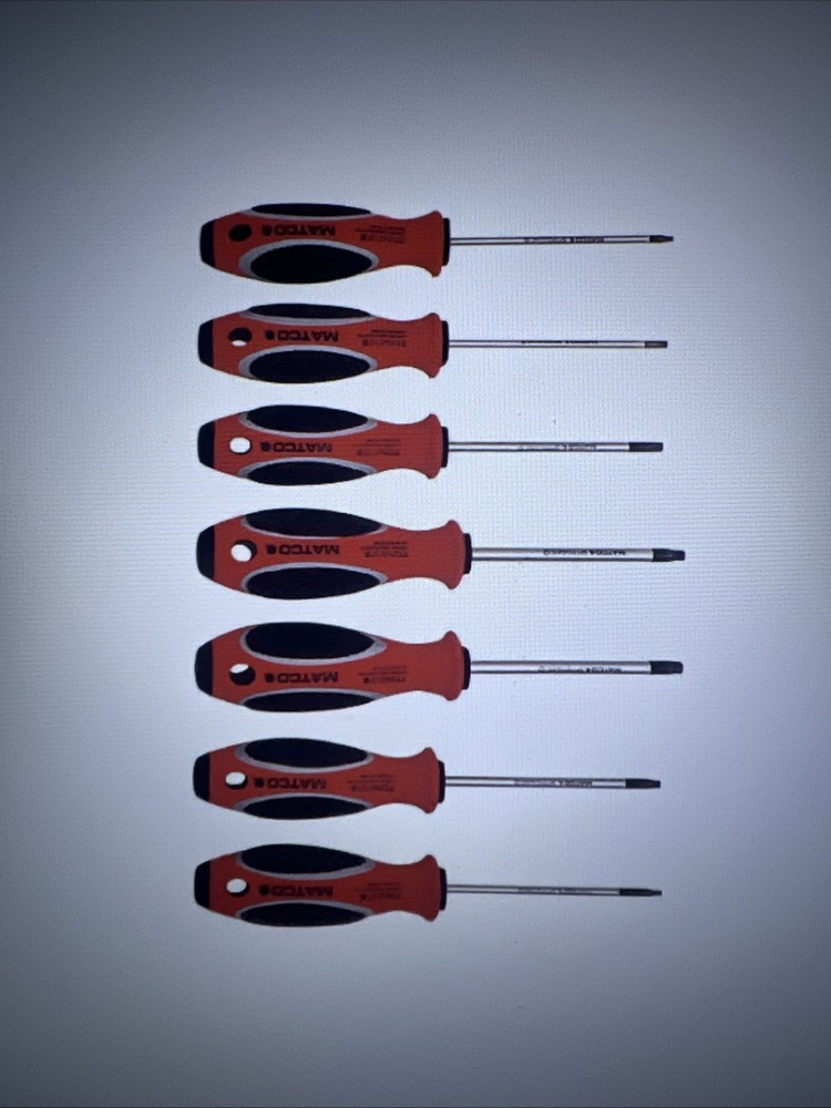 Matco Tools 7 Piece Top Torque II Red Tamper proof Torx Screwdriver Set