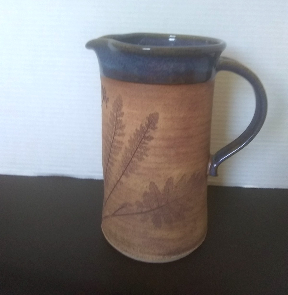 Artist Signed Stoneware Hand Crafted Pottery Pitcher