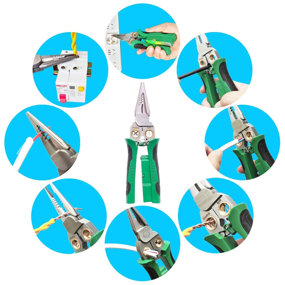 8 in 1 Electrical Wire Stripper With Voltage Tester Multi-function Wire Plier...
