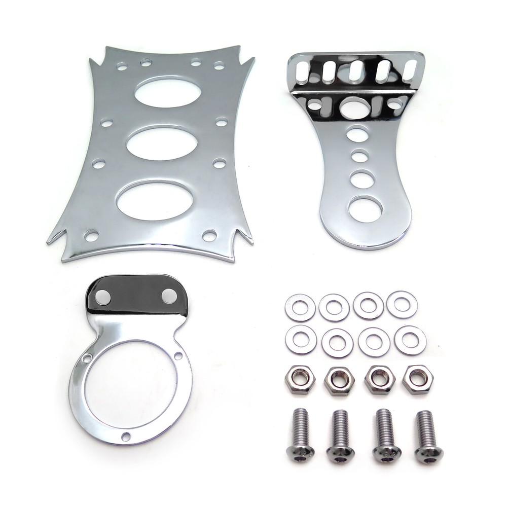 Chromed Horizontal Side Mount License Bracket For Harley Bobber Chopper Custom