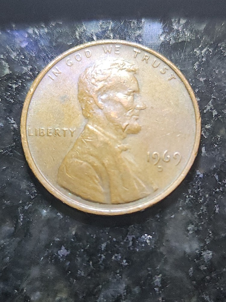 1969 D floating-roof penny, Weak FG