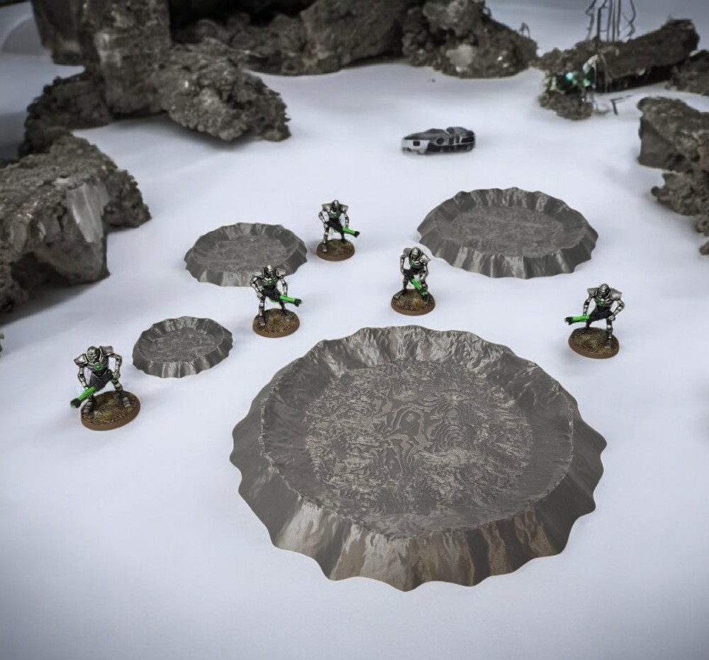 3D Printed Terrain Battlefield Blast Craters Set 2 Great For 40K / Kill Team