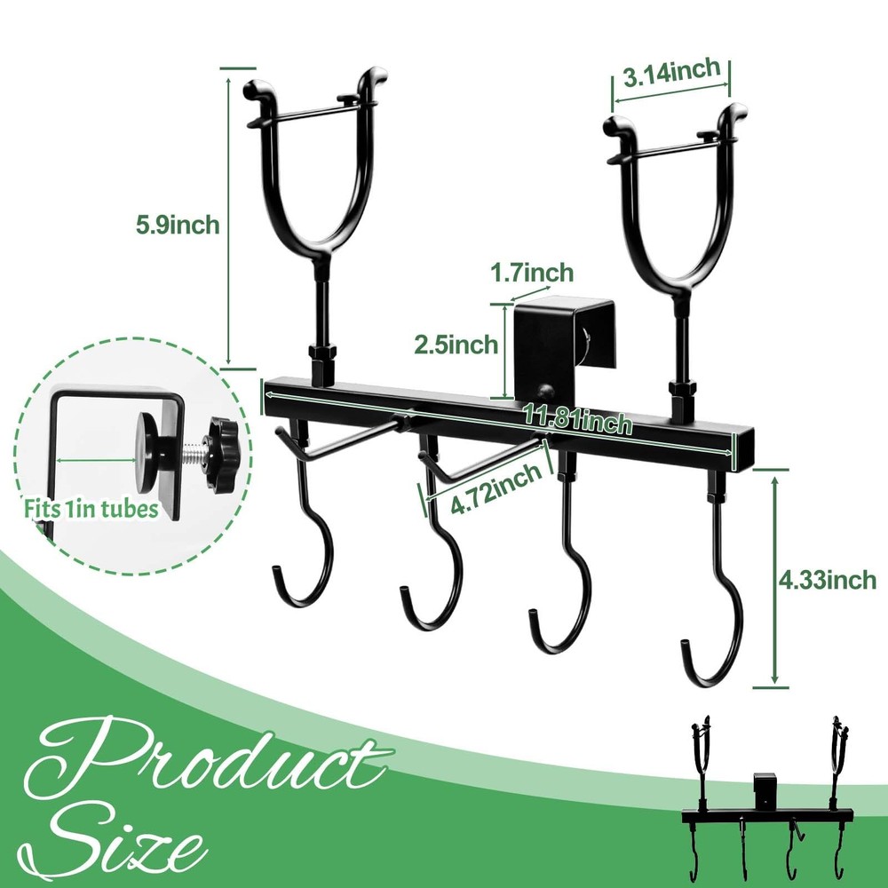 Metal Tree Stand Gun Holder, Rustproof Rest with 6 black