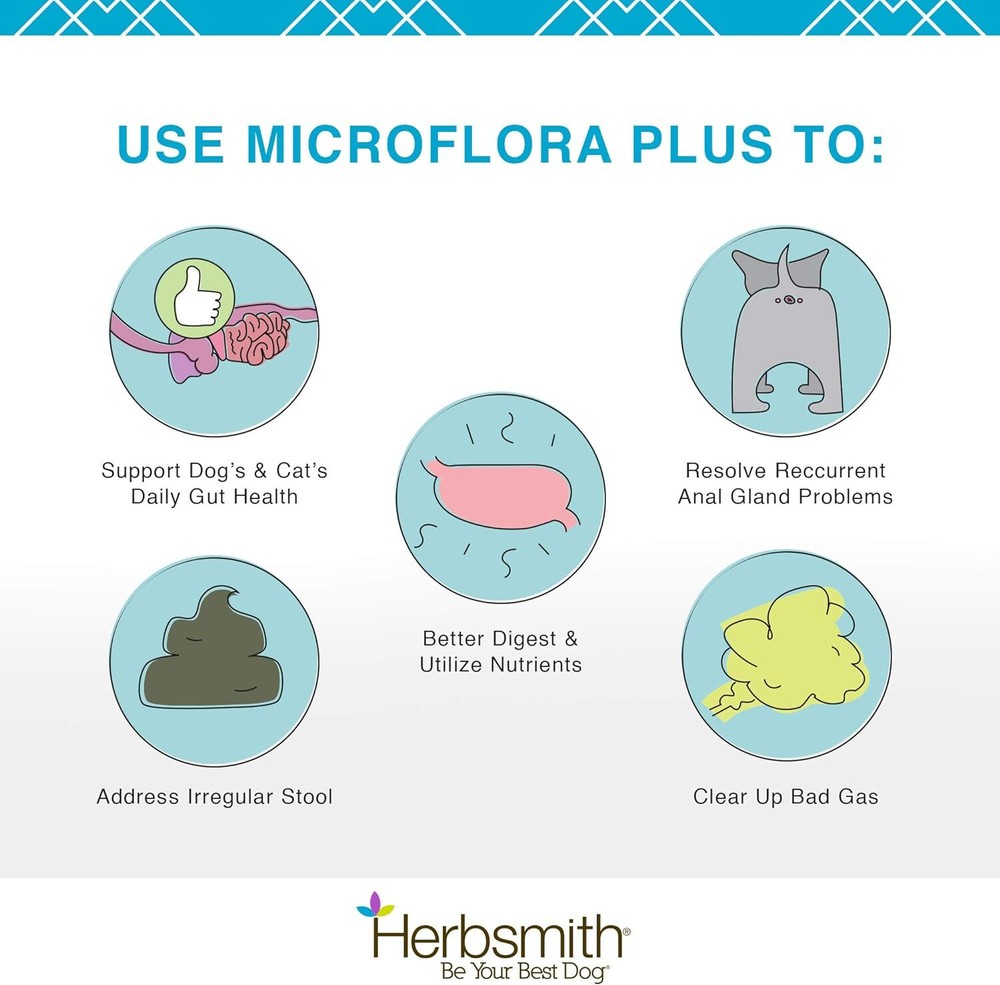 Herbsmith Microflora Plus – Dog Digestion Aid –Probiotics and Digestive