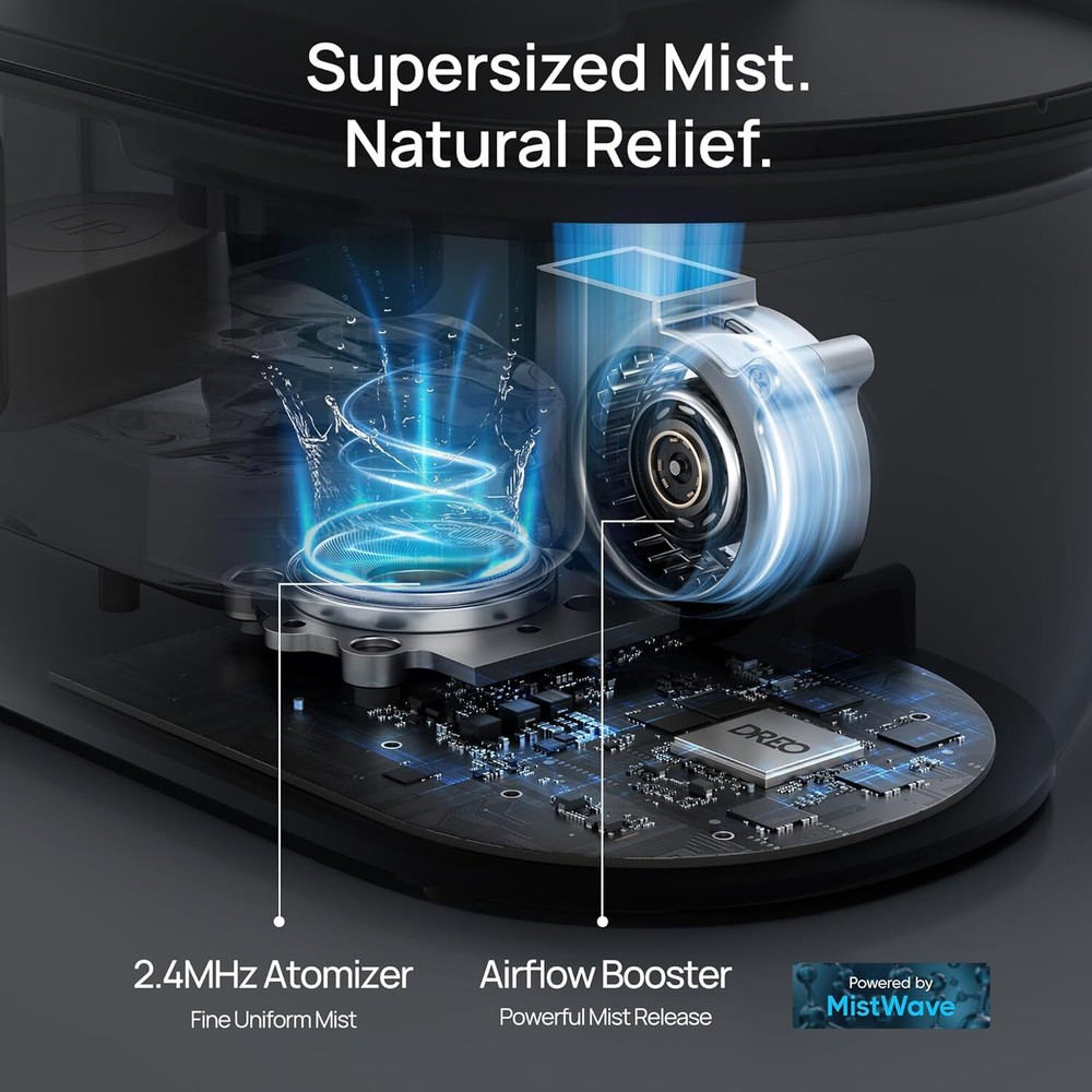 Humidifier,4Liter Cool MistHumidifier withEssential OilDiffuser and Light,Silent