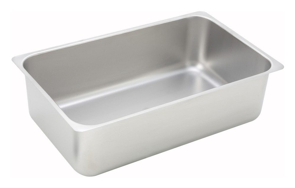 Spillage Pan, Full-size, 6", Flat Edge, S/S (6 Each)