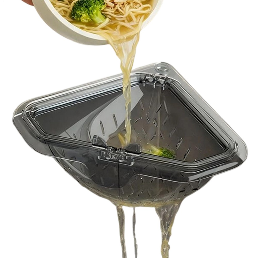 Corner Sink Strainer Magnetic Suction Storage Rack Triangle Drying Kitchen