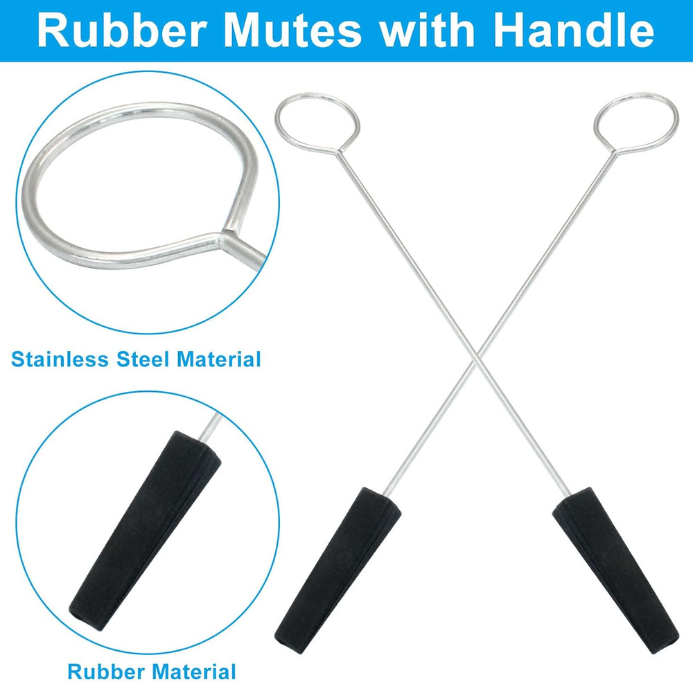 8 Pack Black Piano Tuning Mute, Triangular Piano Tuner Rubber Mutes Fixing Tool