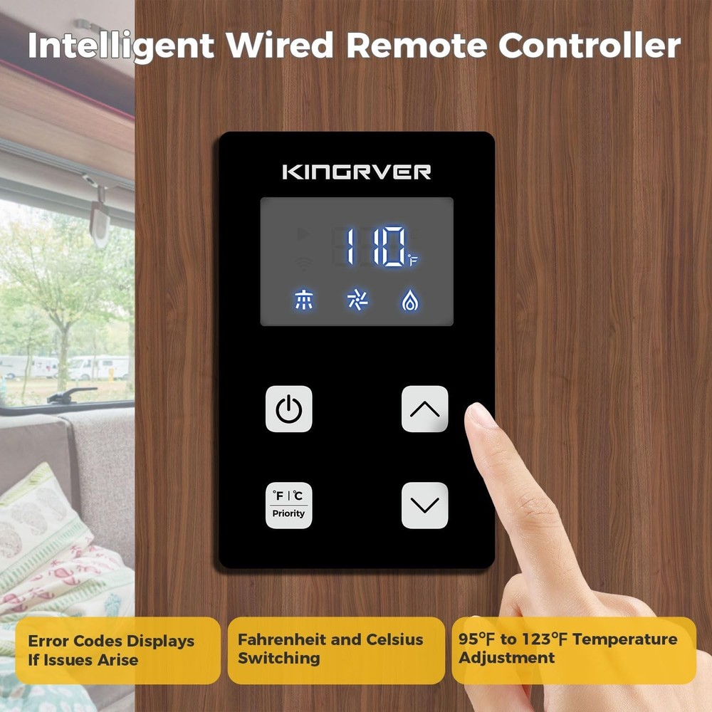 RV Tankless Water Heater Propane 2.5GPM 48000BTU Instant Hot Water W/ 15*15 Door