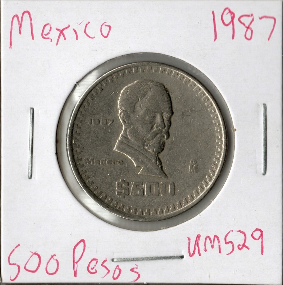 Coin Mexico 500 Pesos 1987 KM529