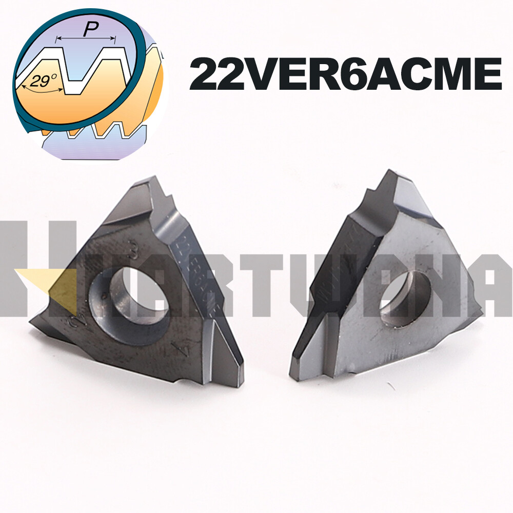 5PCS Carbide Insert Threading Inserts 29° 22VER6ACME For Trapezoidal Turning