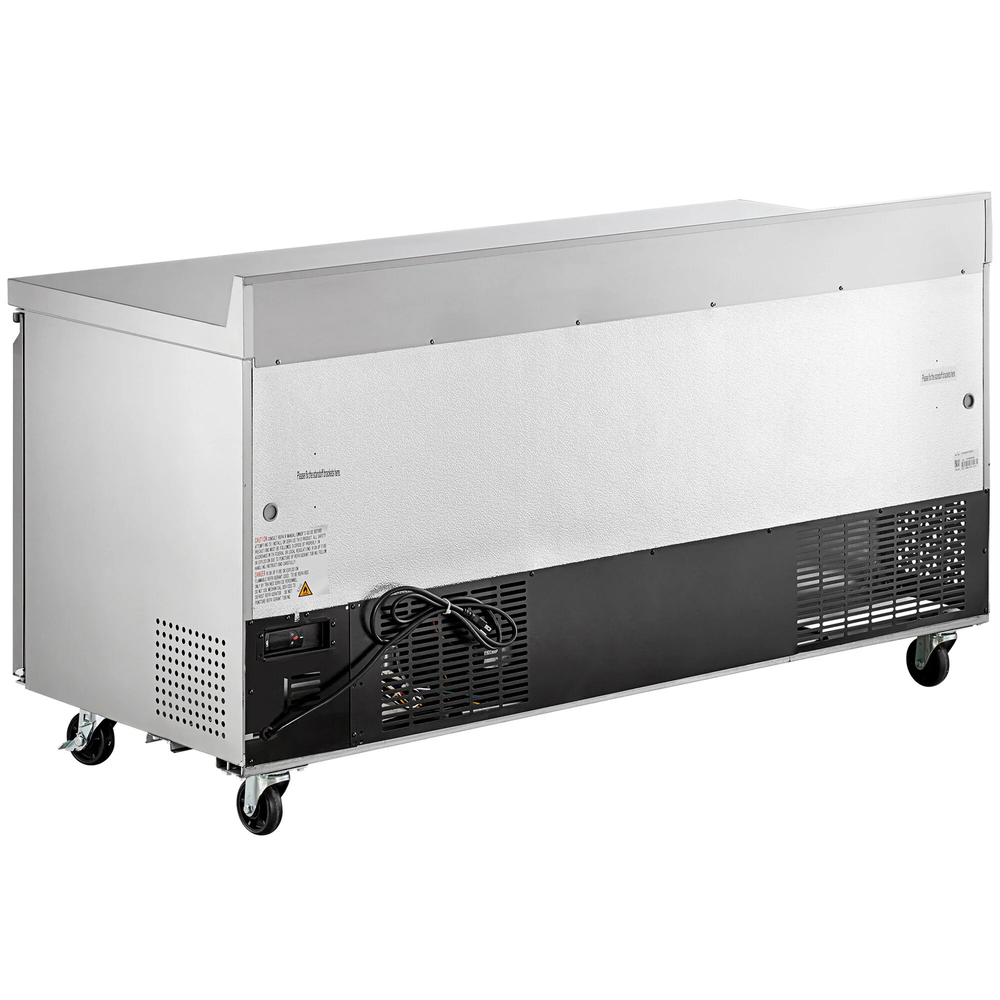 72" Three Door Worktop Refrigerator with 3 1/2" Backsplash