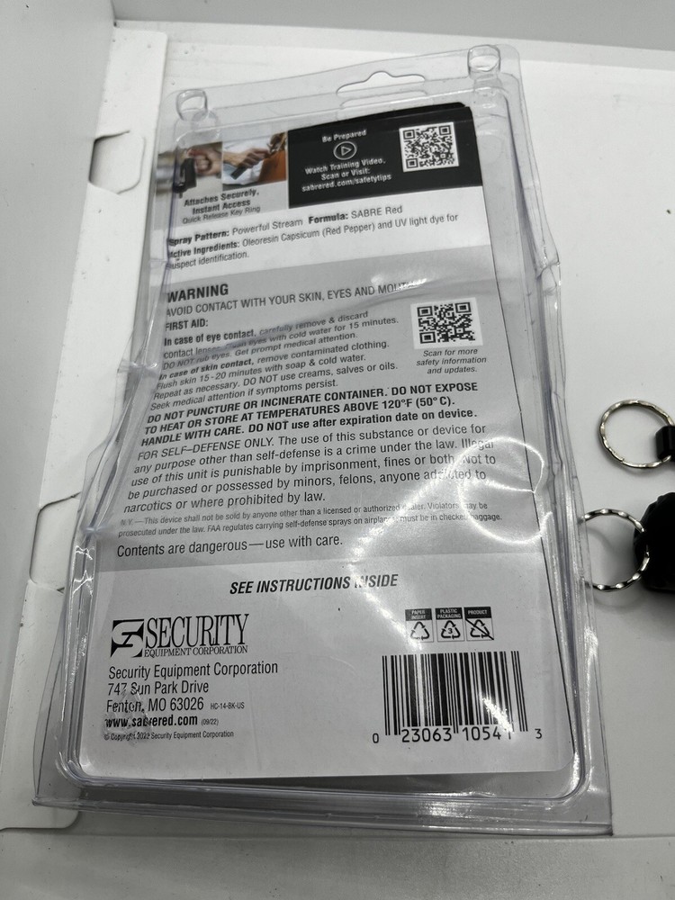 Sabre Pepper Spray, 15 Grams, Quick Release Key, M2