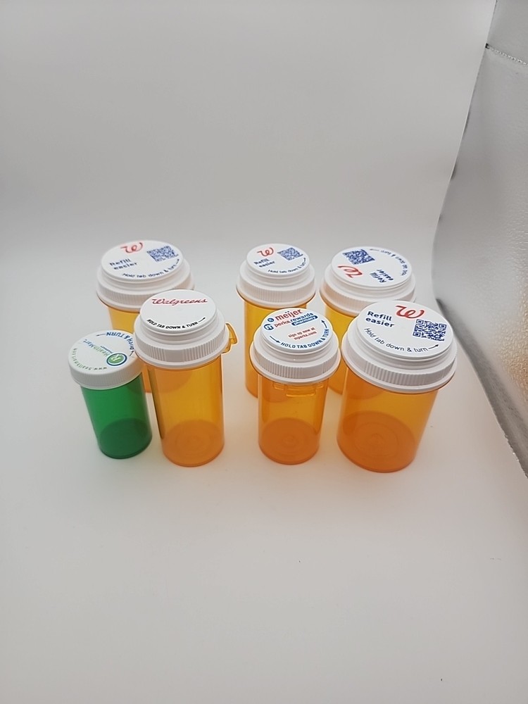 7 Empty Prescription Bottles