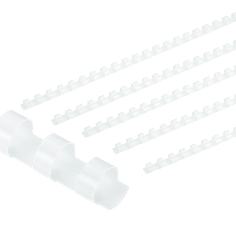 100Pcs 10mm (3/8") Plastic Binding Combs 60 Sheet Capacity 21 Rings, White