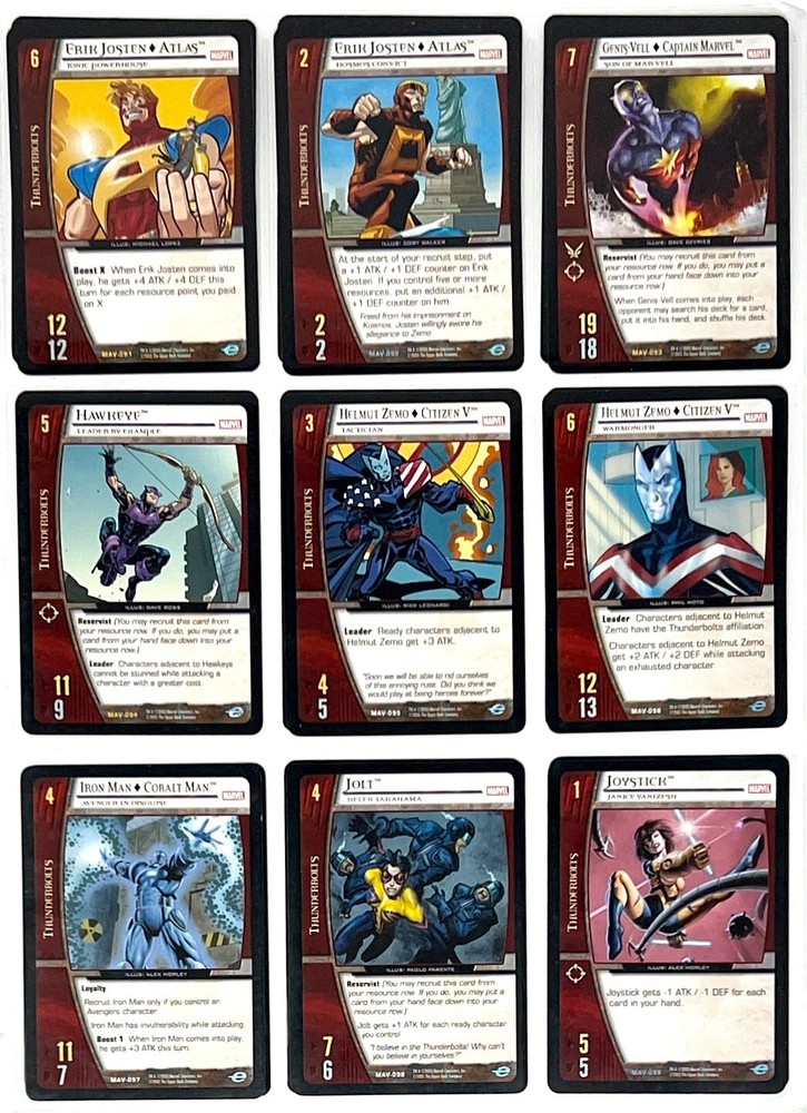 VS System Marvel The Avengers 2005 MAV 220/220 COMPLETE SET LP-NM