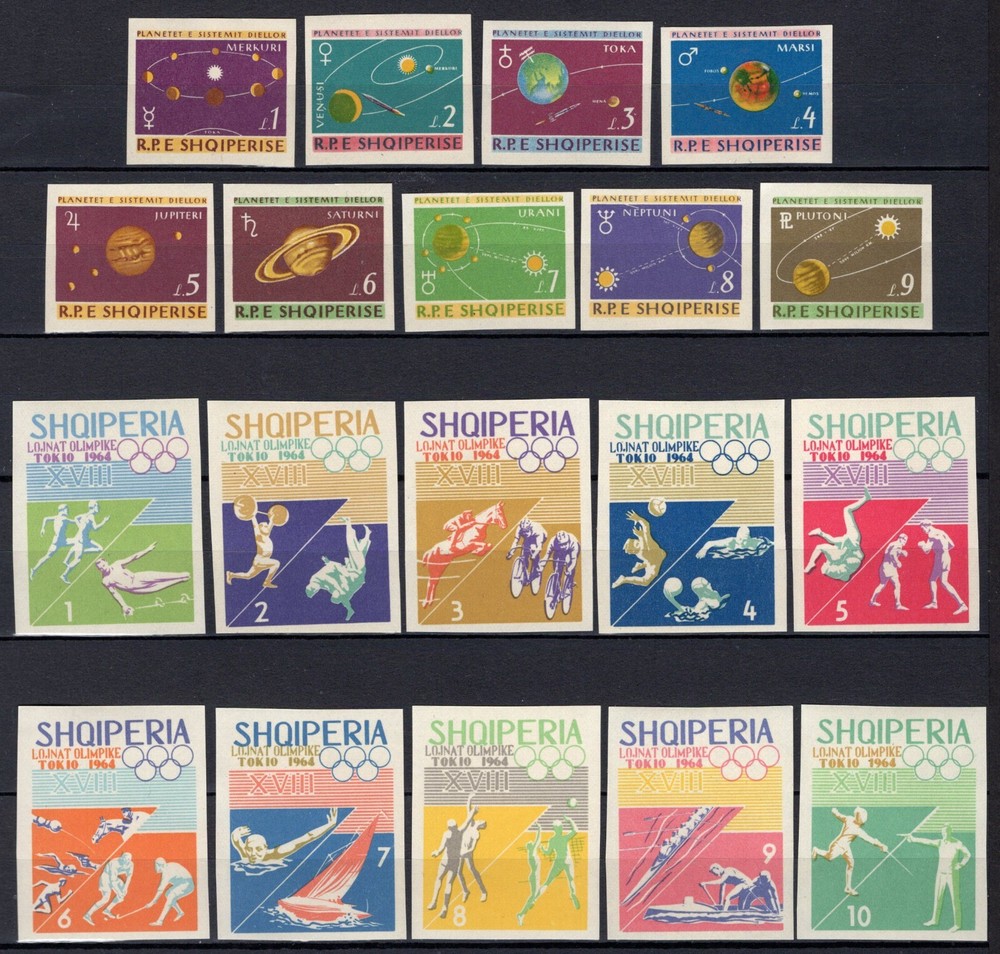 ALBANIA 1964 2 Imperf sets NHVF