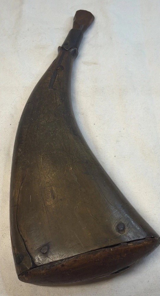 Antique Rifle Powder Horn Flask