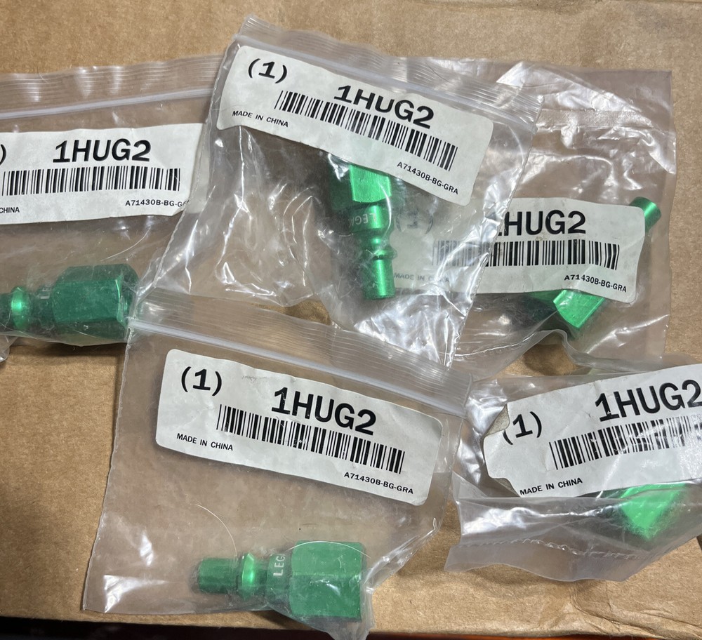 5pack) LEGACY A71430BN-BG-GRA Quick Comment Coupler Plug, 1/4, Aluminum, NPT Fe