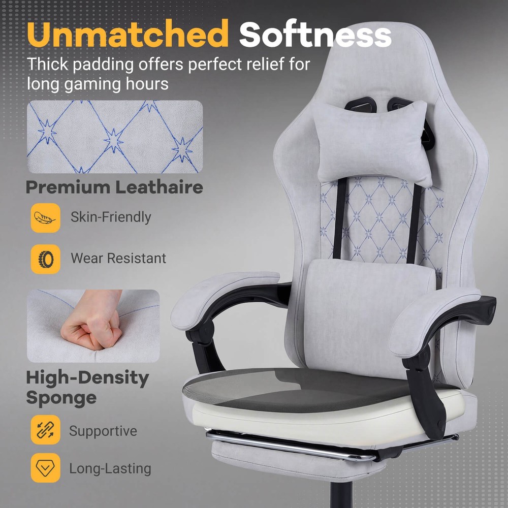 Height Adjustable Computer Chair w/Headrest, Lumbar Support, Linkage Armrests