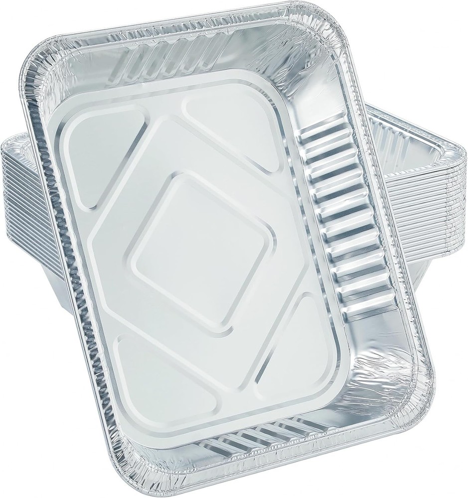 Aluminum Pans - Disposable Foil Pans, Half Size Deep Ste Table