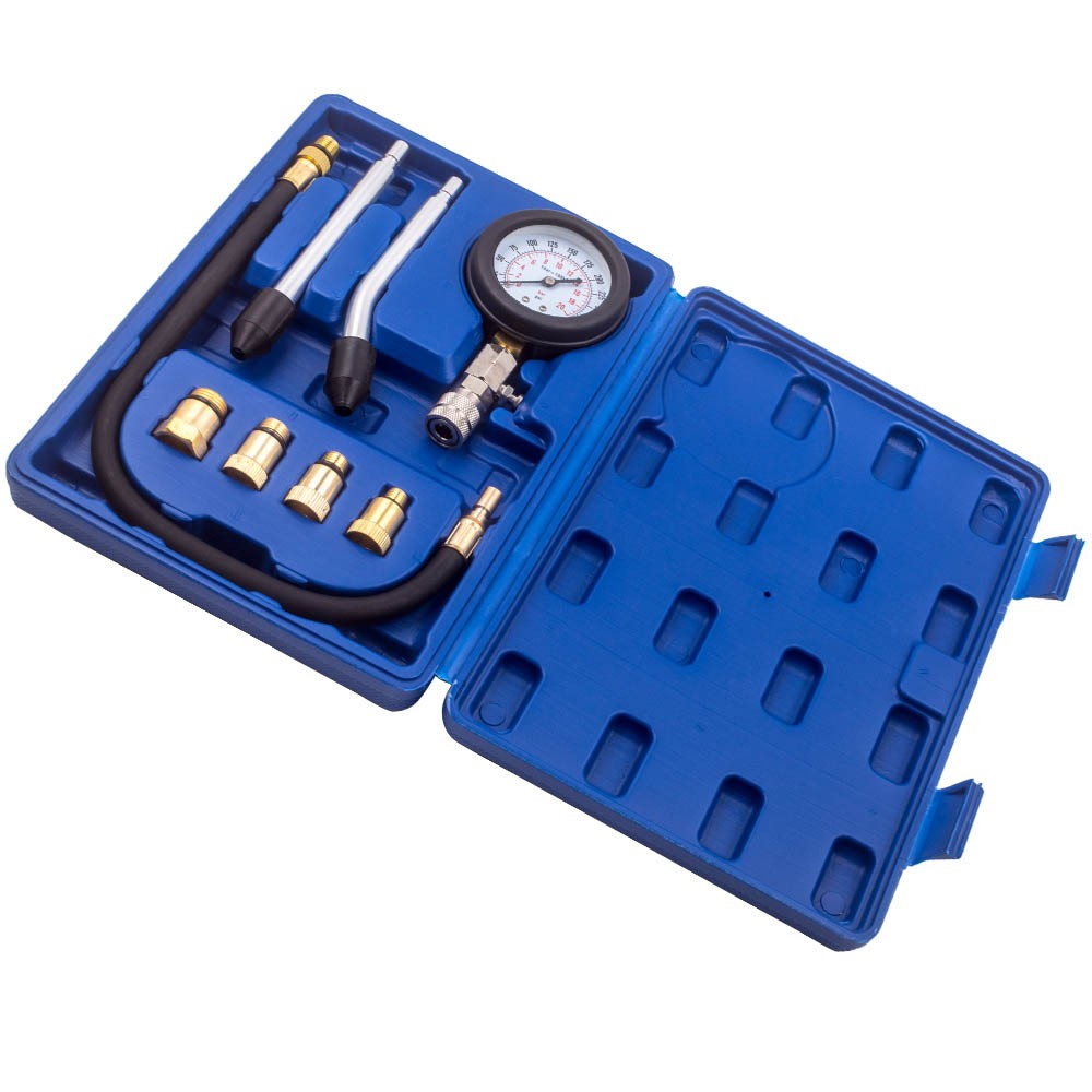 Gas Engine Cylinder Compression Pressure Tester Gauge Adapter Tool Set Kits