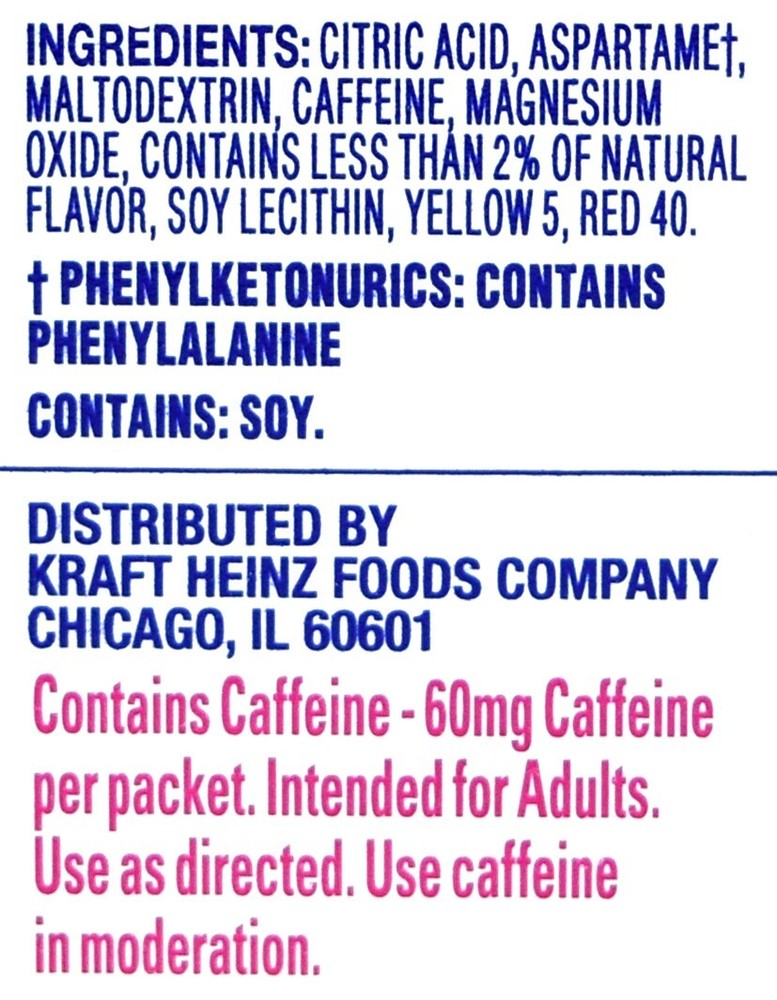 8 10-Packet Boxes Crystal Light Peach Mango With Caffeine On The Go