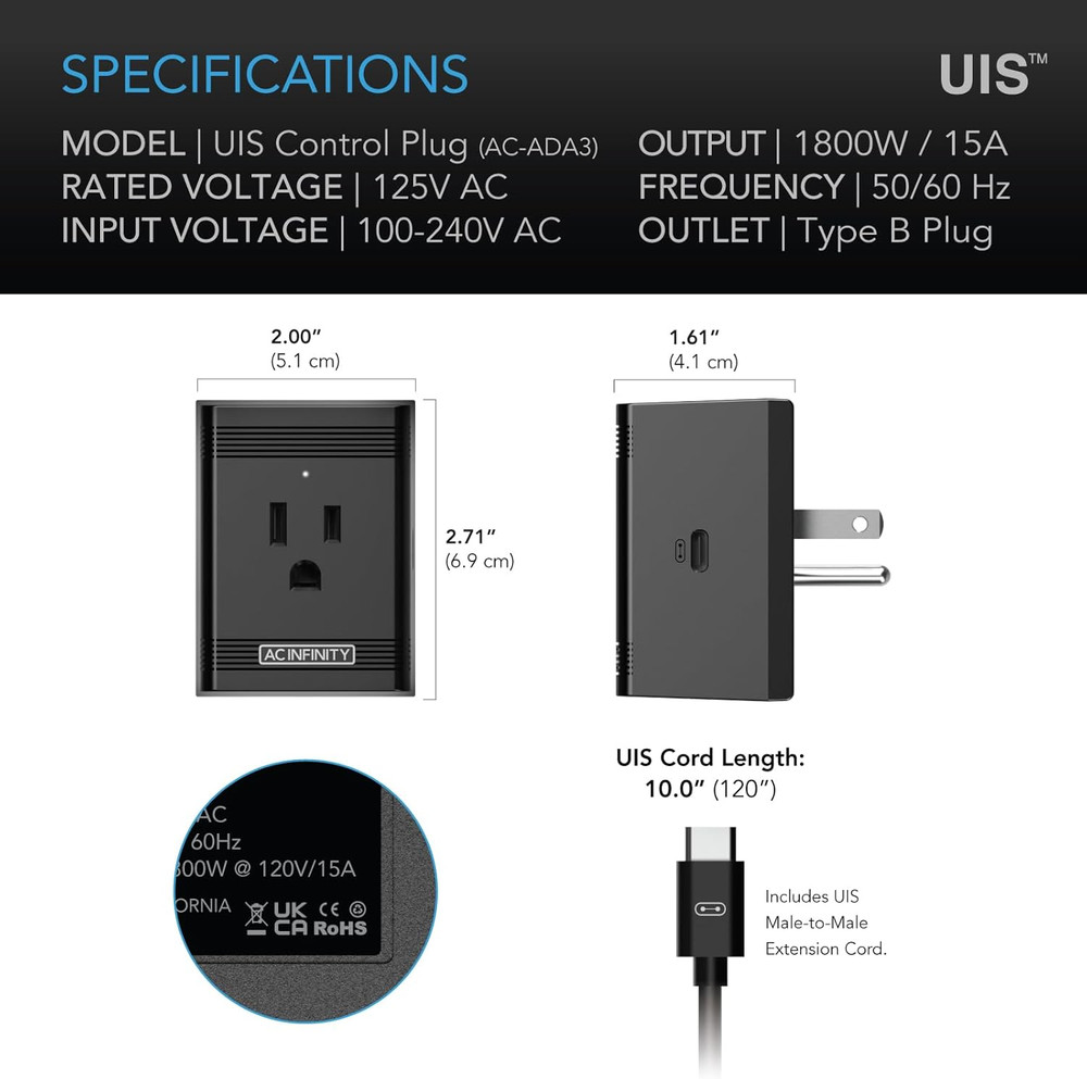 UIS Control Plug, Socket Adapter to Connect UIS Smart Controllers To