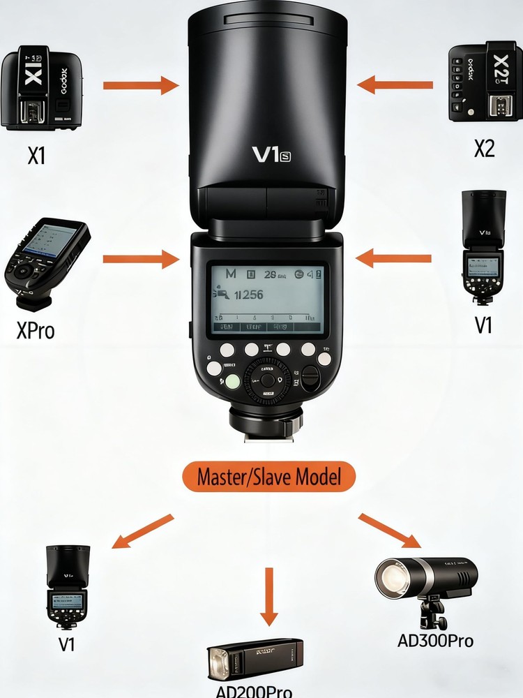 Godox V1N Round Head Flash with AK-R1 Accessory Kit for Nikon, Lighting Solution