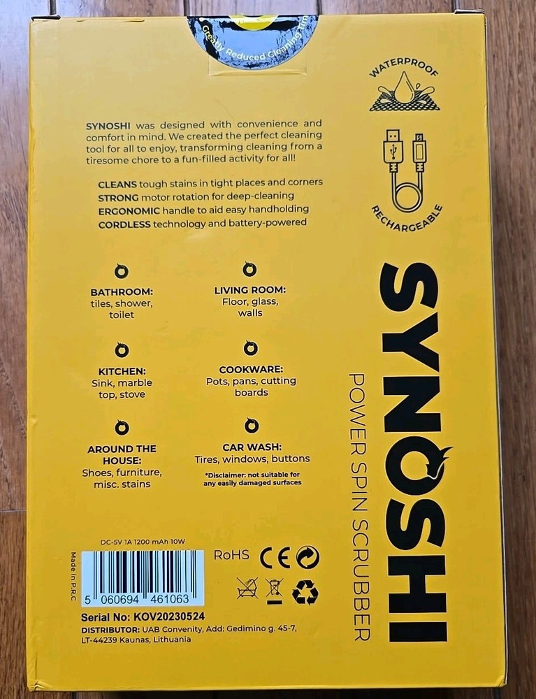 Synoshi Power Spin Scrubber - NEW and UNUSED