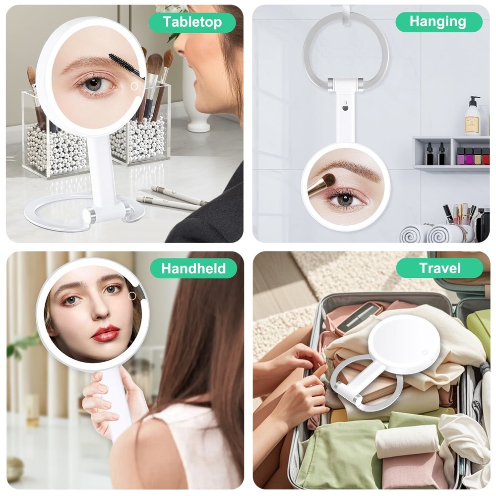 20X/1X Magnifying Mirror with Light, Lighted Makeup Mirror with Magnification