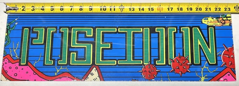 Vintage Arcade Video Game “POSEIDON” Marquee Header