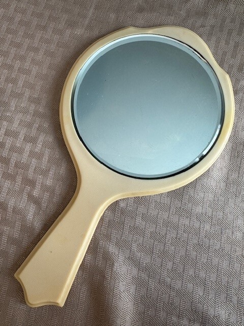 Vintage Celluloid Hand Held Mirror