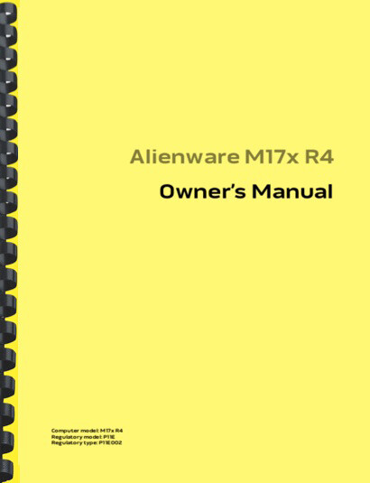 Alienware M17xR4 Owner's Manual