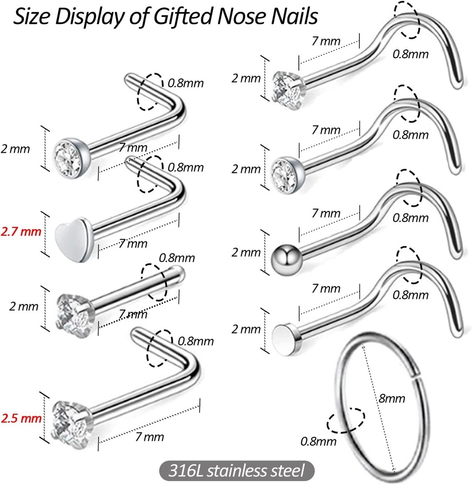 2 PCS Disposable Nose Piercing Gun Self Kit Nose...