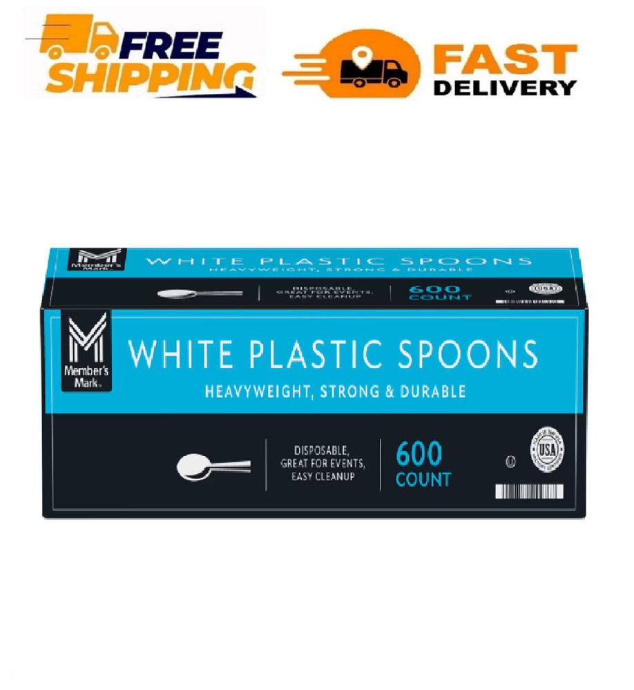 Member's Mark Heavyweight White Plastic Spoons, 600 ct.