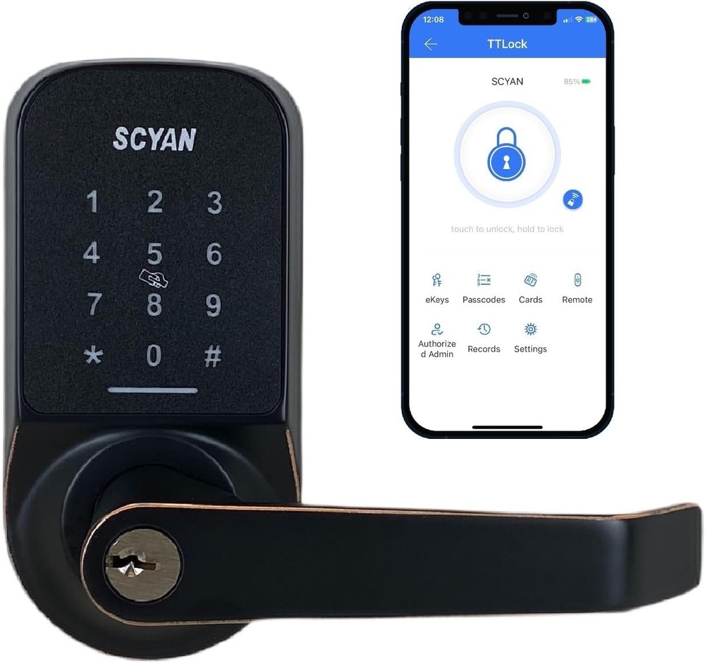 Elegant Smart Door Lock with Touchscreen Keypad - Keyless & Auto Locking