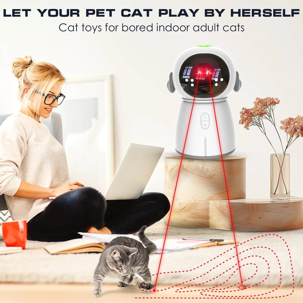 Automatic Cat Laser Toy Rechargeable,Motion Activated Dual Beams.Interactive Toy