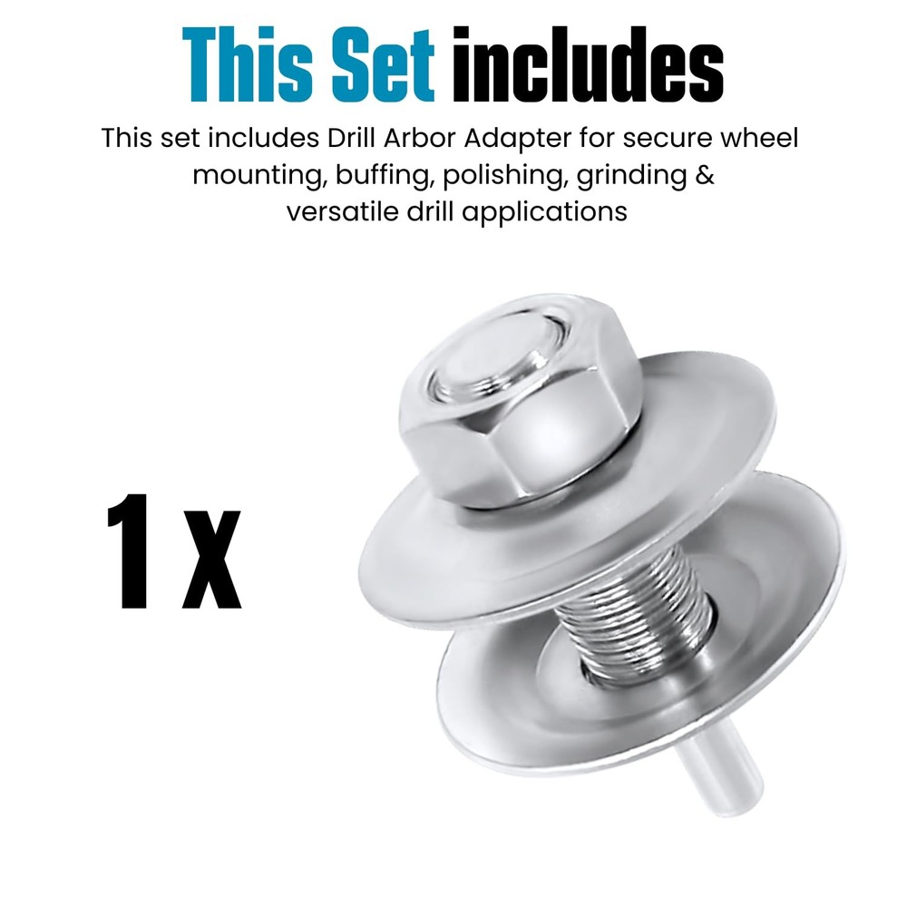 1/2-Inch Drill Arbor Adapter for Buffing and Grinding Wheels