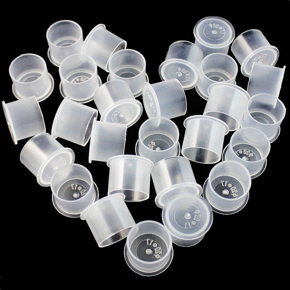 1000 Pcs Tattoo Ink Cups with Base Small , Medium, Large,Extra Large