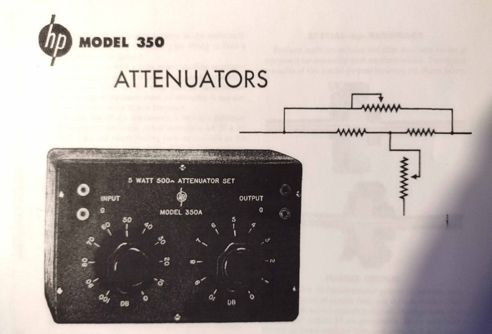 CLASSIC HEWLETT-PACKARD 500 OHM ATTENUATOR 350A