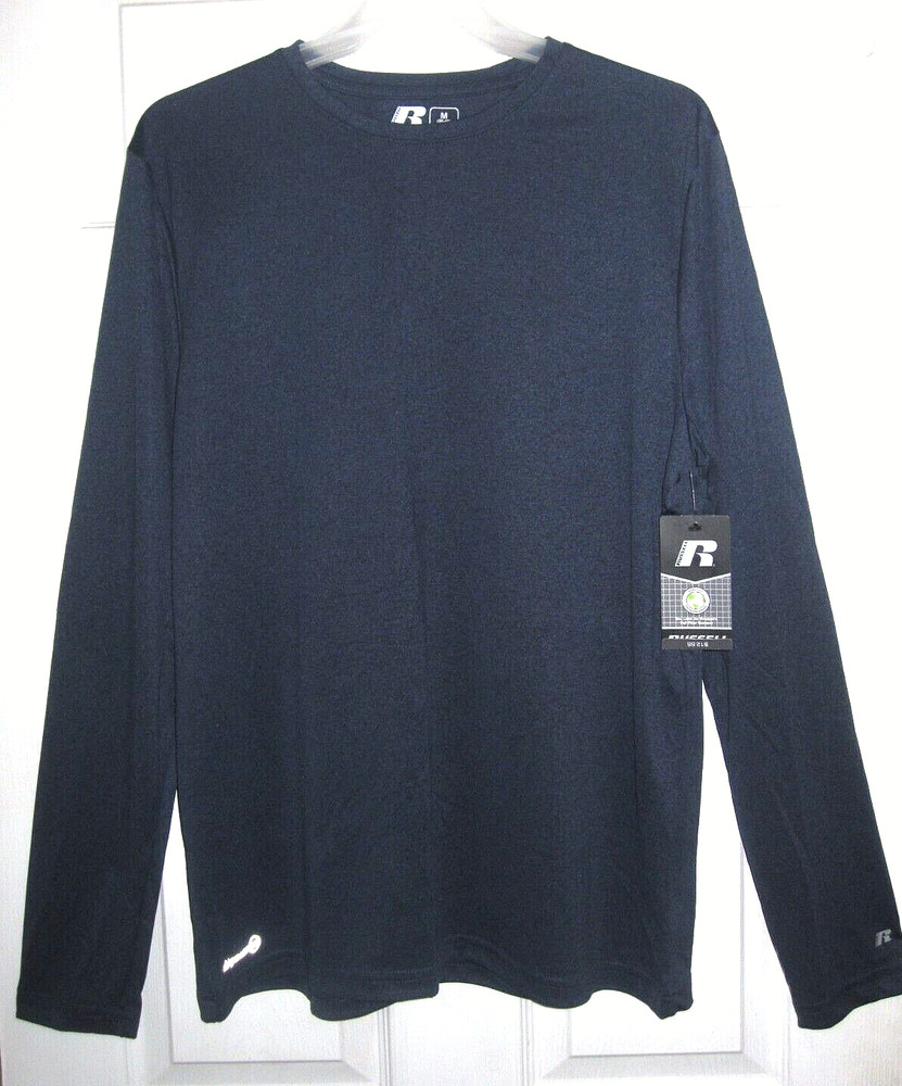 NWT Men's Size Medium Russell Long Sleeve Dark Blue Core Tee
