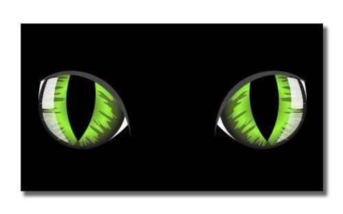 Green Eyes on Black Vinyl Sticker - SELECT SIZE
