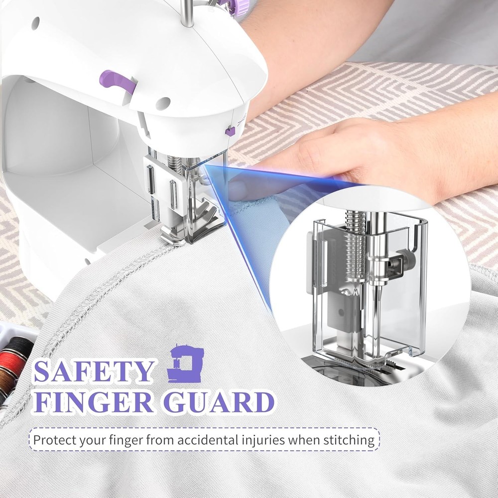 Mini Sewing Machine Set for Beginners with Extension Table and Fabric Bundles