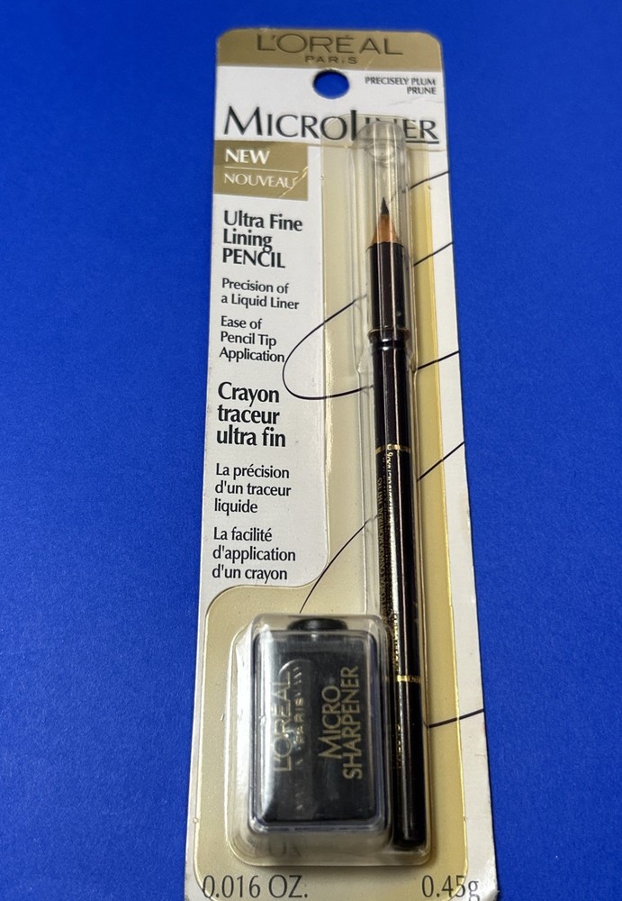 L'OREAL MicroLiner Ultra Fine EYELINER PENCIL PRECISELY PLUM SHARPENER LOREAL