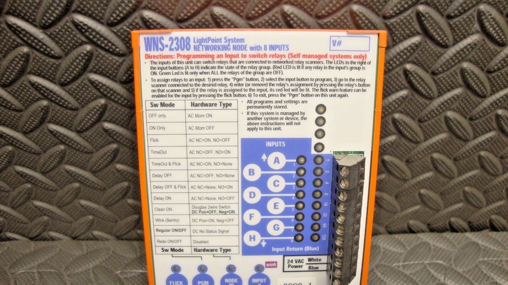 Douglas Lighting Controls WNS-2308 LightPoint System Networking Node 8 Inputs