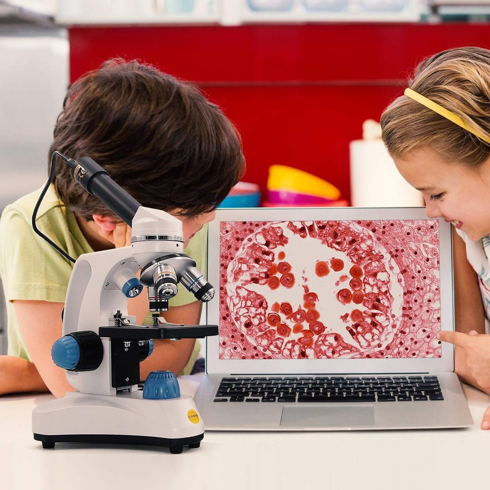 Microscope SW150,Compound Student Microscope,40X-1000X,Monocular Head,Coarse ...