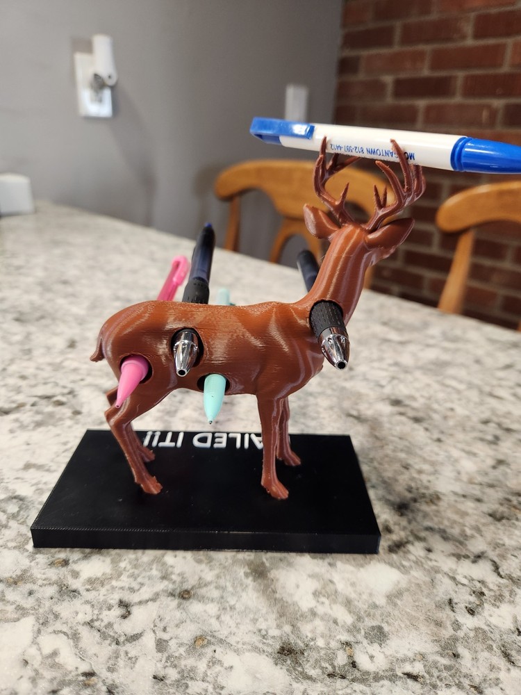 "Nailed It!!" Whitetail Deer Hunter Pen Holder Archery Customizeable
